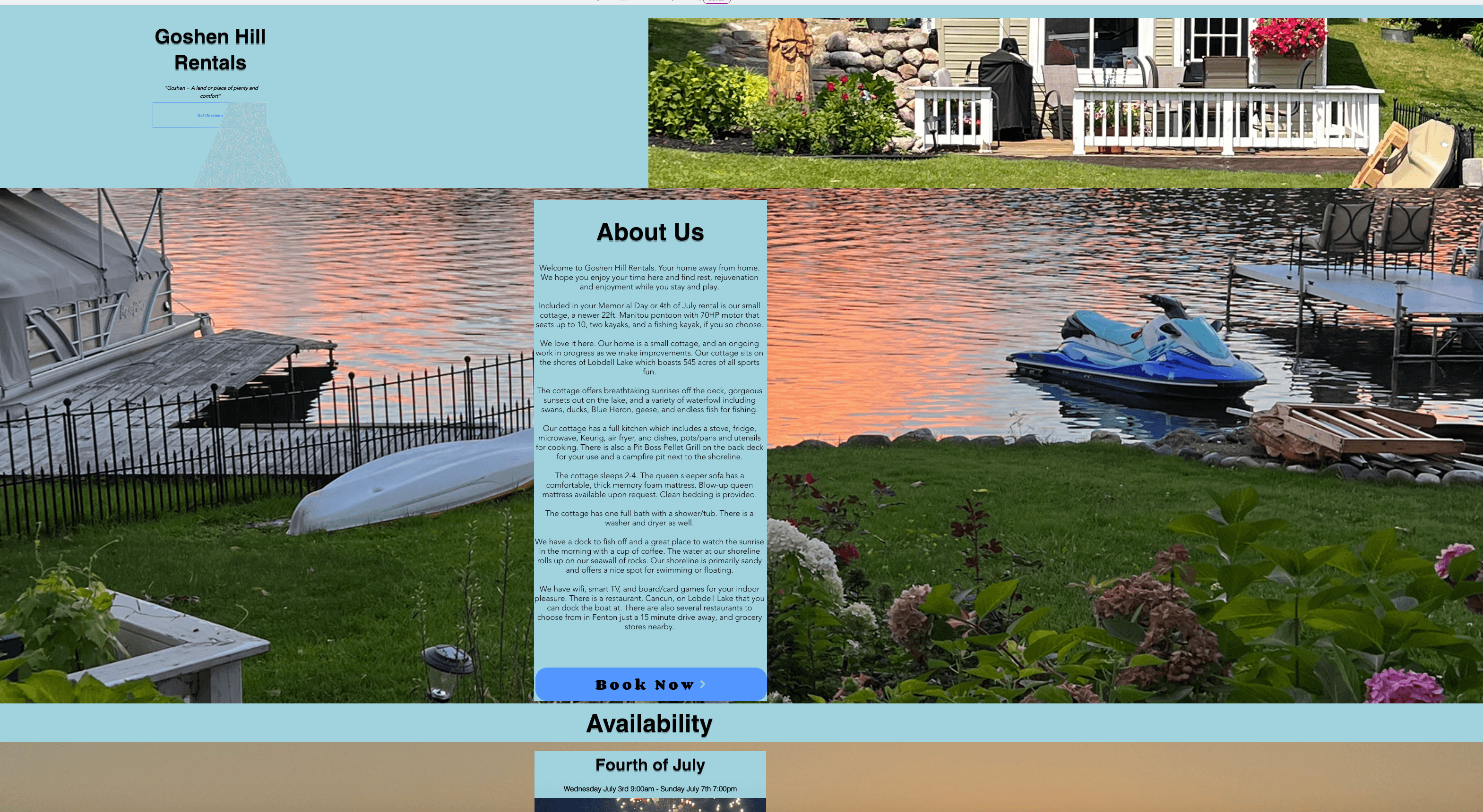 Goshen Hill Rental website preview